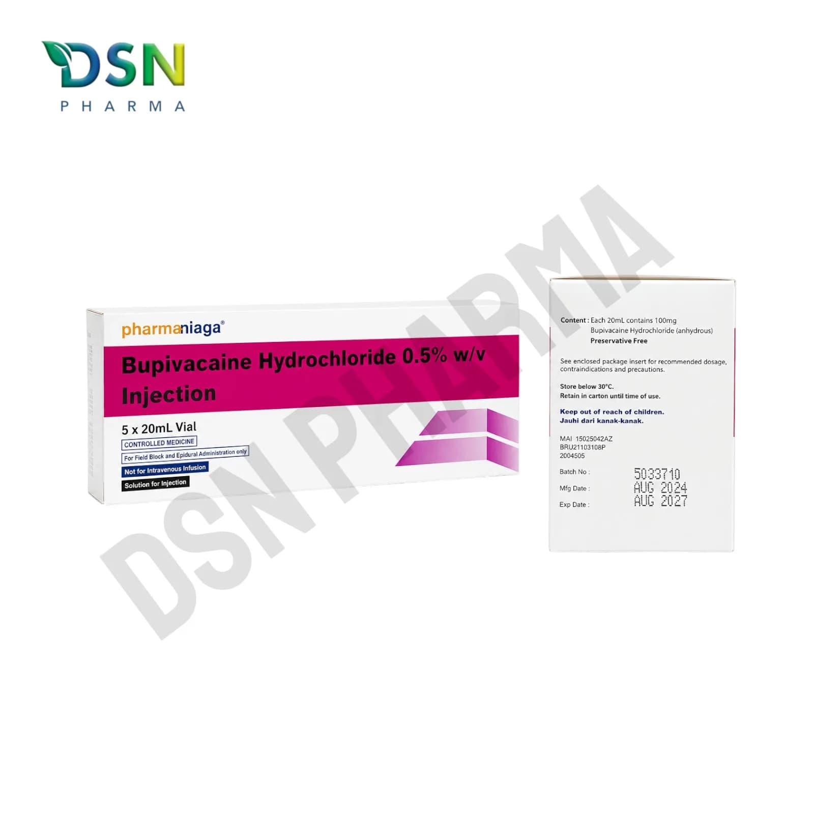 BUPIVACAINE 0.5% W/W 5s