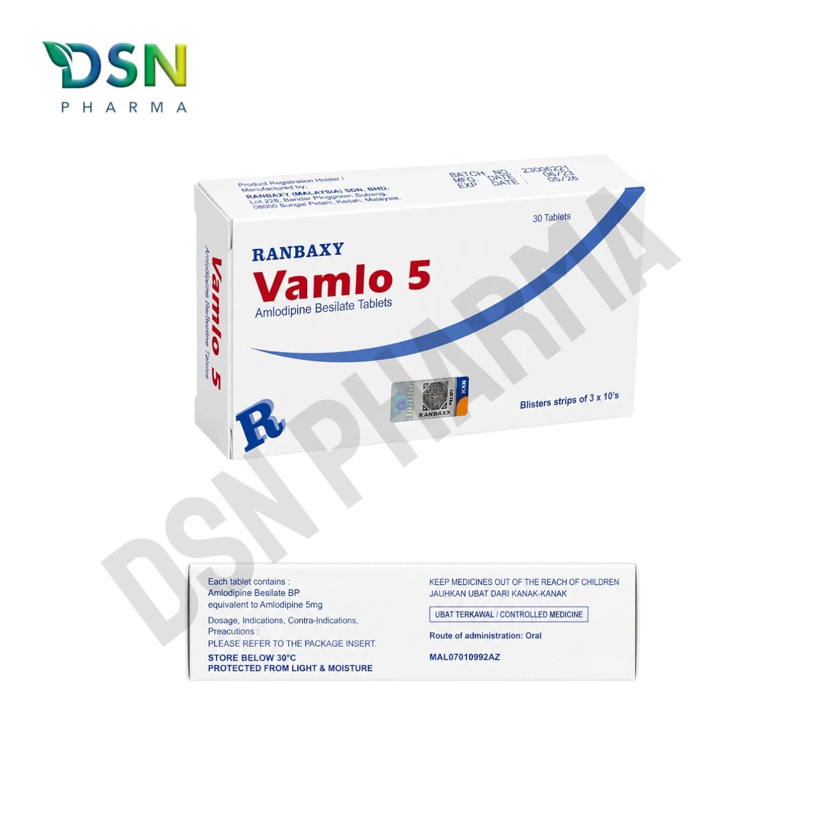 VAMLO 5 TAB 5MG 3X10'S