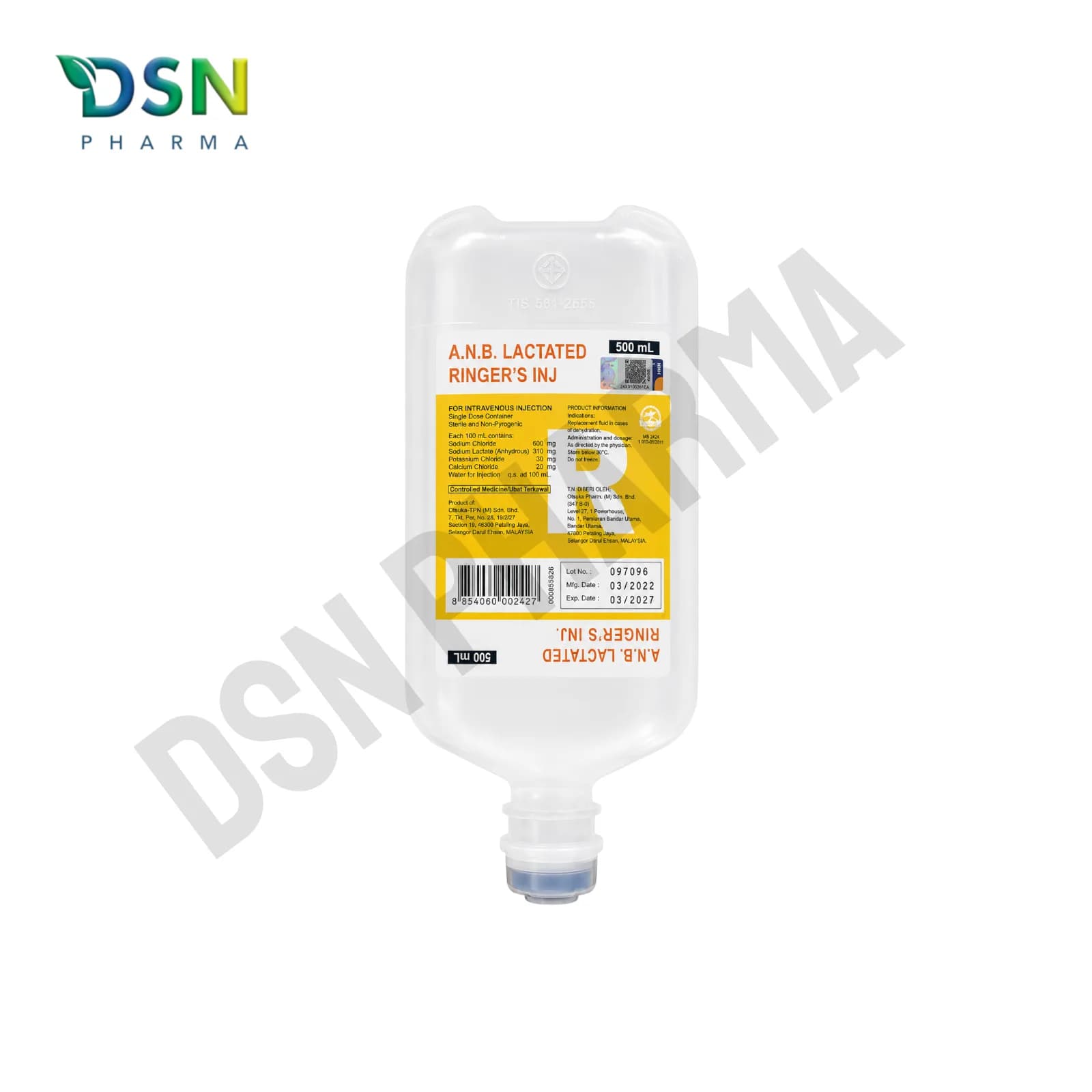 ANB LACTATED RINGERS INJ 500ML